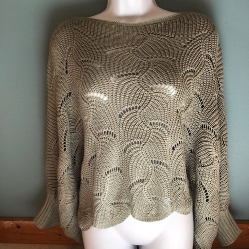 Moon & Madison, Open Knit, Taupe Sweater, Sz S NEW